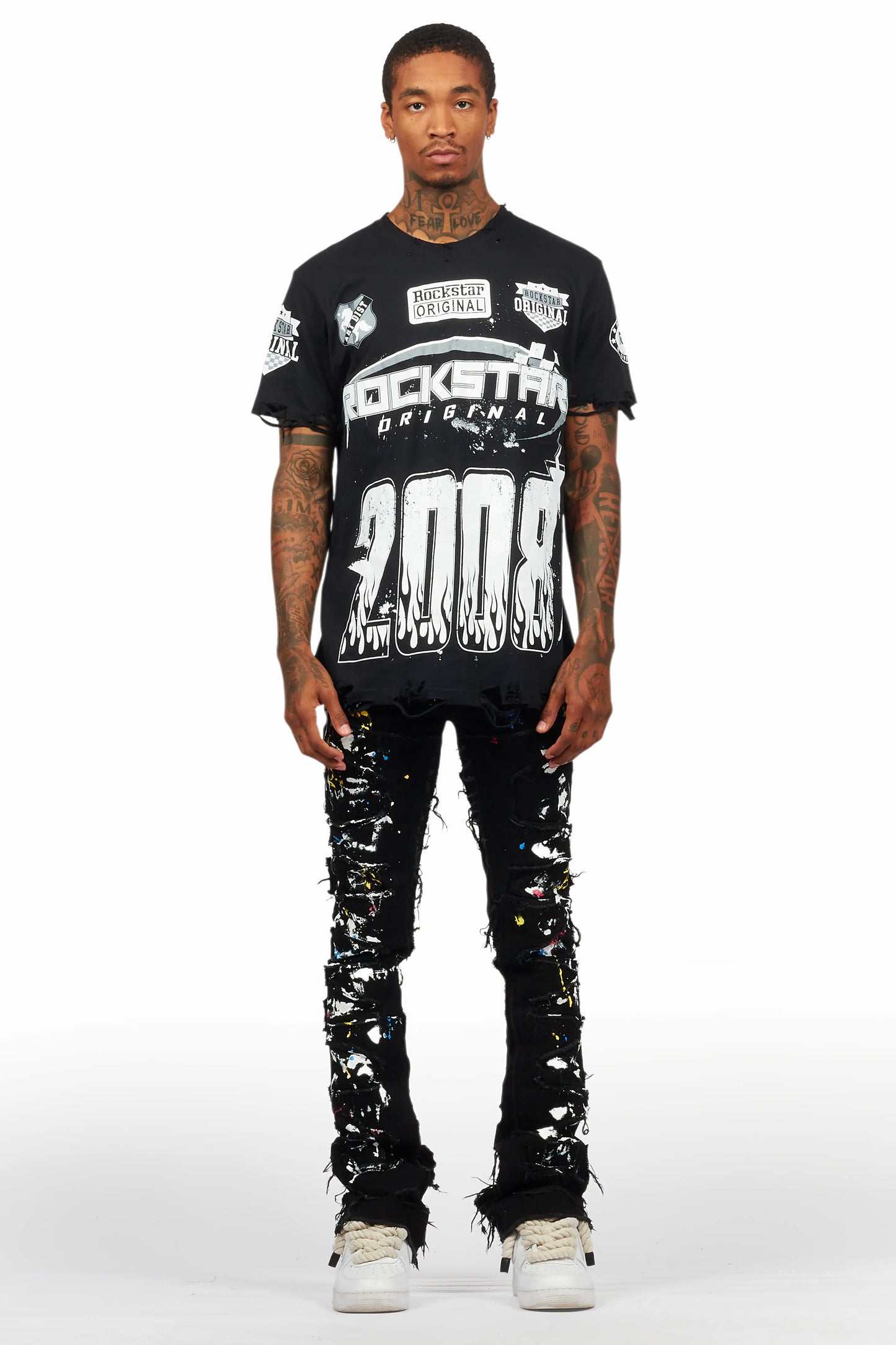 Amos Black Graphic T-Shirt