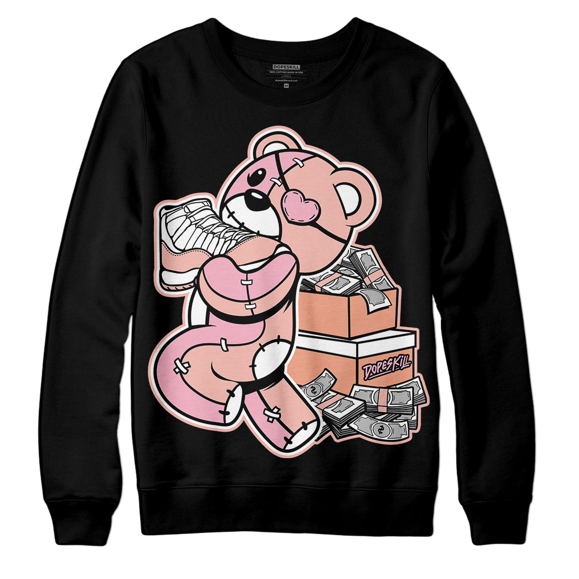 Legend Pink 11s DopeSkill Sweatshirt Bear Steals Sneaker Graphic