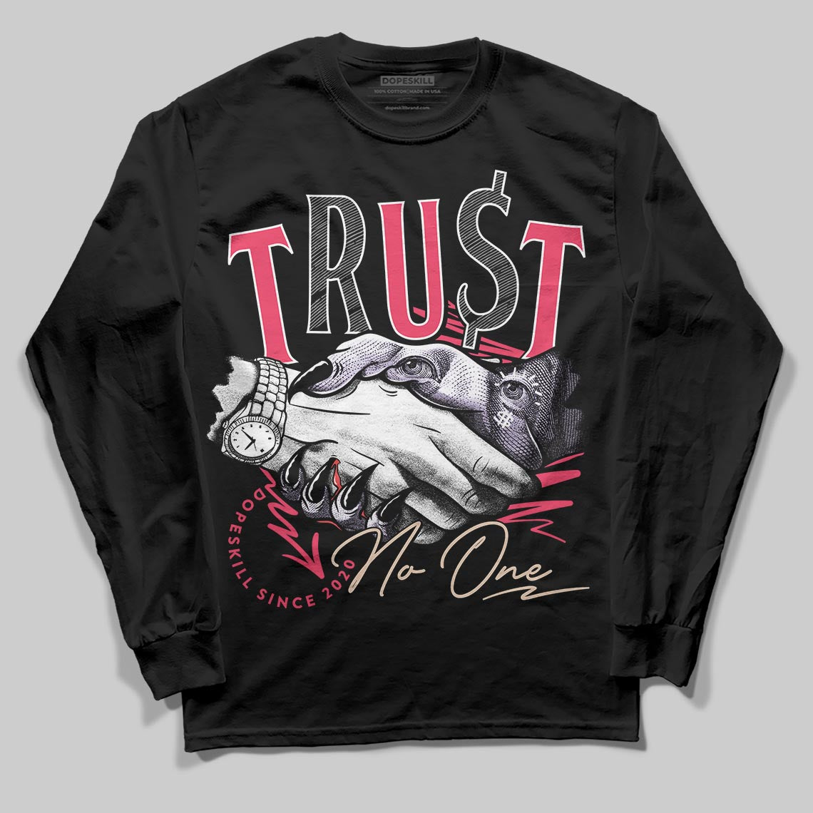Peanut Butter Jelly 5s DopeSkill Long Sleeve T-Shirt Trust No One Graphic