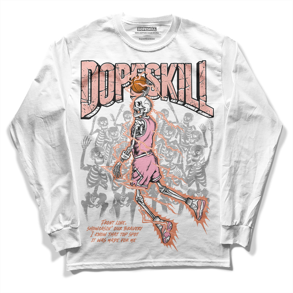 Legend Pink 11s DopeSkill Long Sleeve T-Shirt Thunder Dunk Graphic