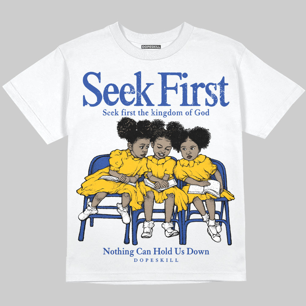 Royal Blue Collection DopeSkill Oversize Print T-Shirt New Seek First Graphic
