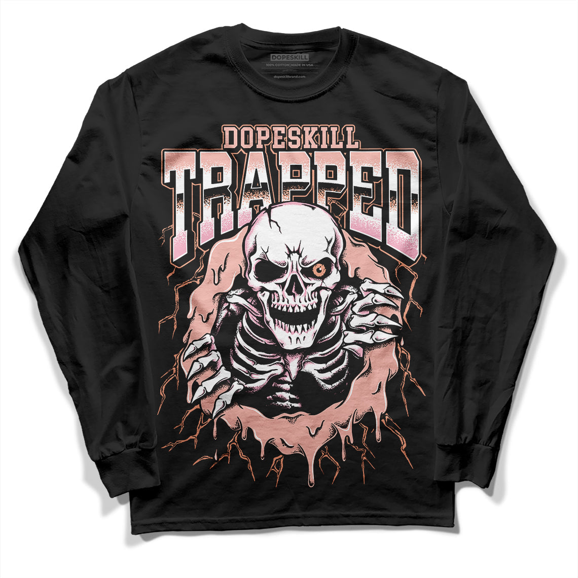 Legend Pink 11s DopeSkill Long Sleeve T-Shirt Trapped Halloween Graphic