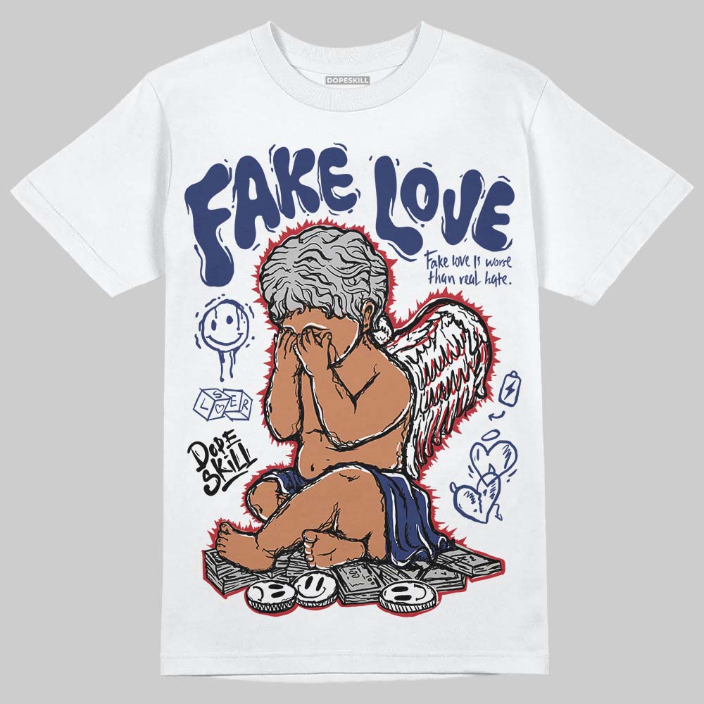 Rare Air Deep Royal Blue 1s DopeSkill T-Shirt False Love Graphic