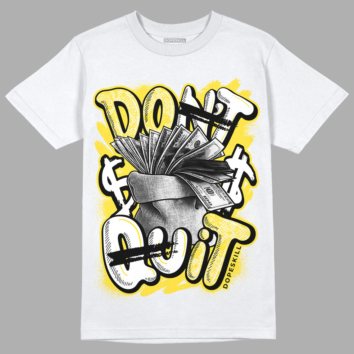 Yellow Snakeskin 11s DopeSkill T-Shirt Don't Quit Graphic