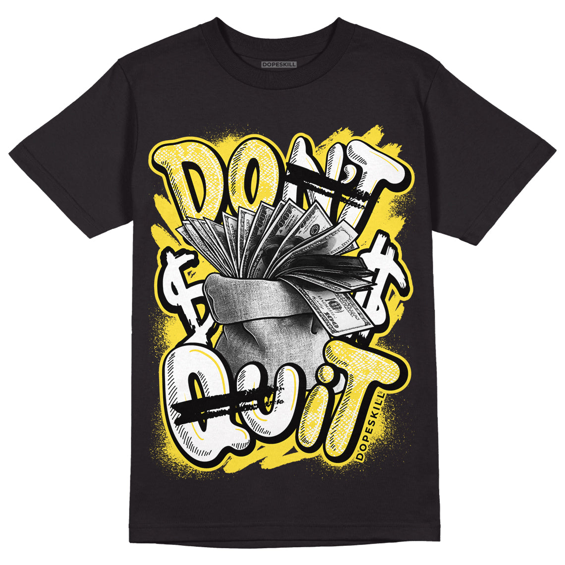 Yellow Snakeskin 11s DopeSkill T-Shirt Don't Quit Graphic