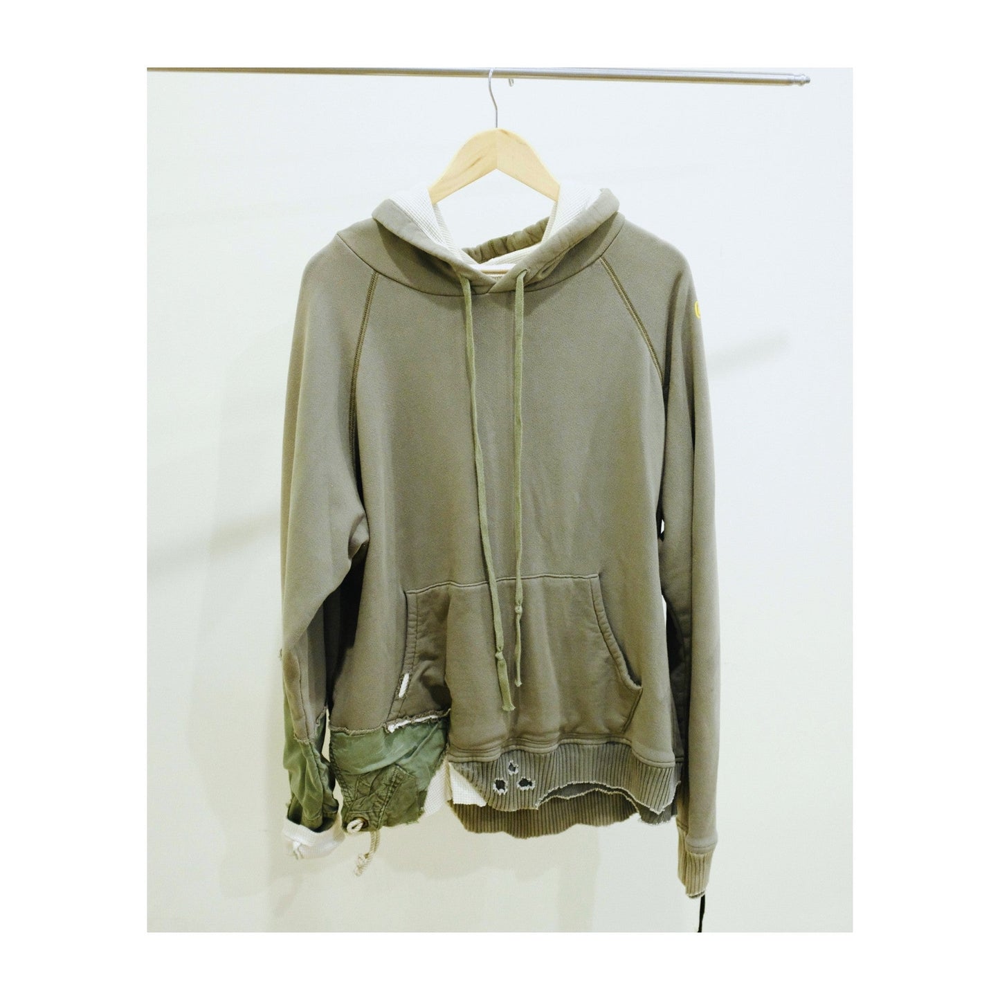 ARMY GREEN FRAGMENT HOODIE - Greg Lauren X Brandon Lake Style001