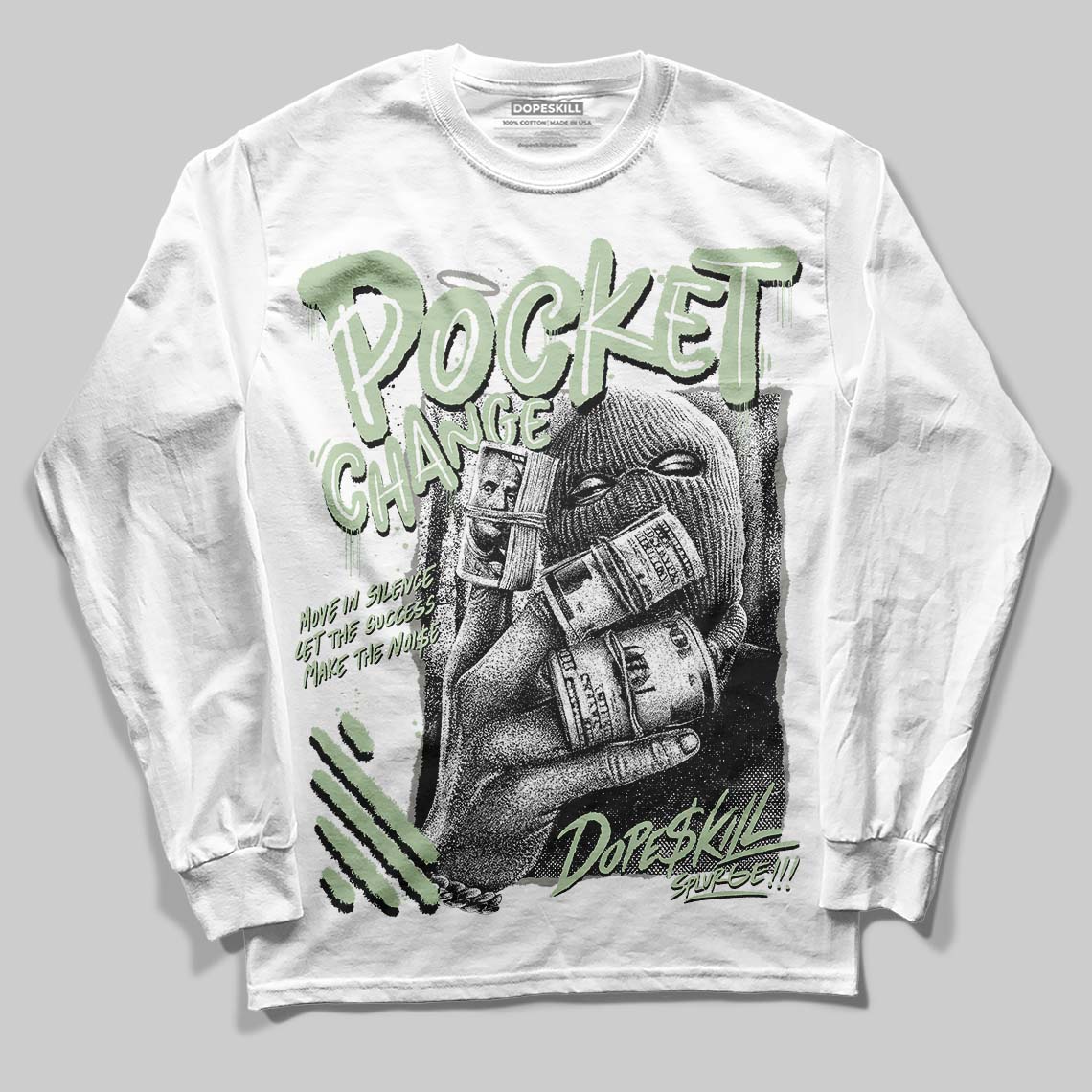 Seafoam 4s 2025 DopeSkill Long Sleeve T-Shirt Pocket Change Graphic