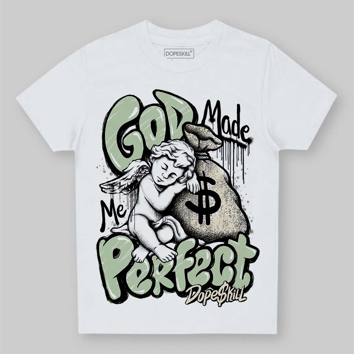 Seafoam 4s 2025 DopeSkill Toddler Kids T-shirt God Made Me Perfect Graphic
