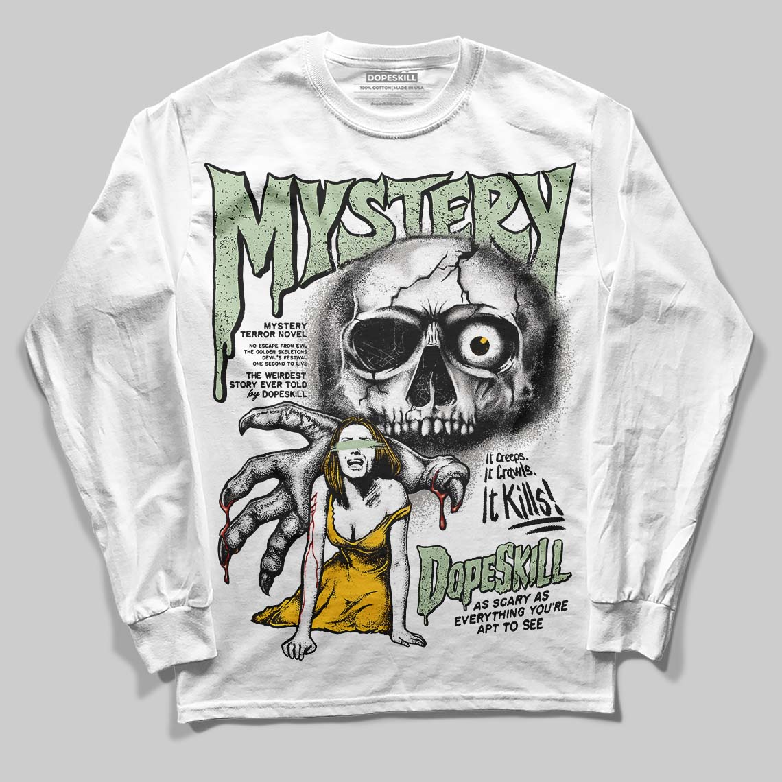 Seafoam 4s 2025 DopeSkill Long Sleeve T-Shirt Mystery Ghostly Grasp Graphic