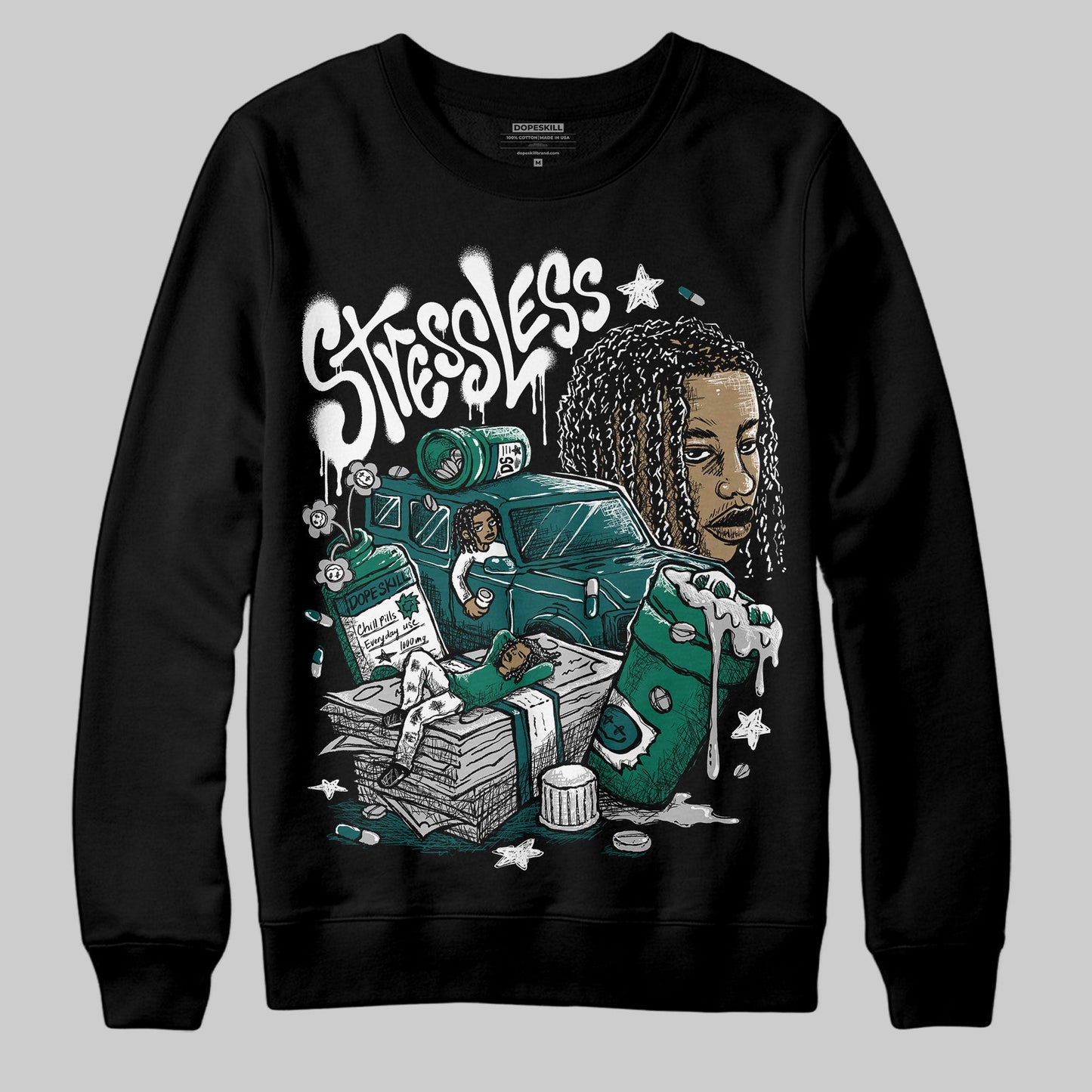 Gel 1130 White Dark Neptune DopeSkill Sweatshirt Stressless Graphic