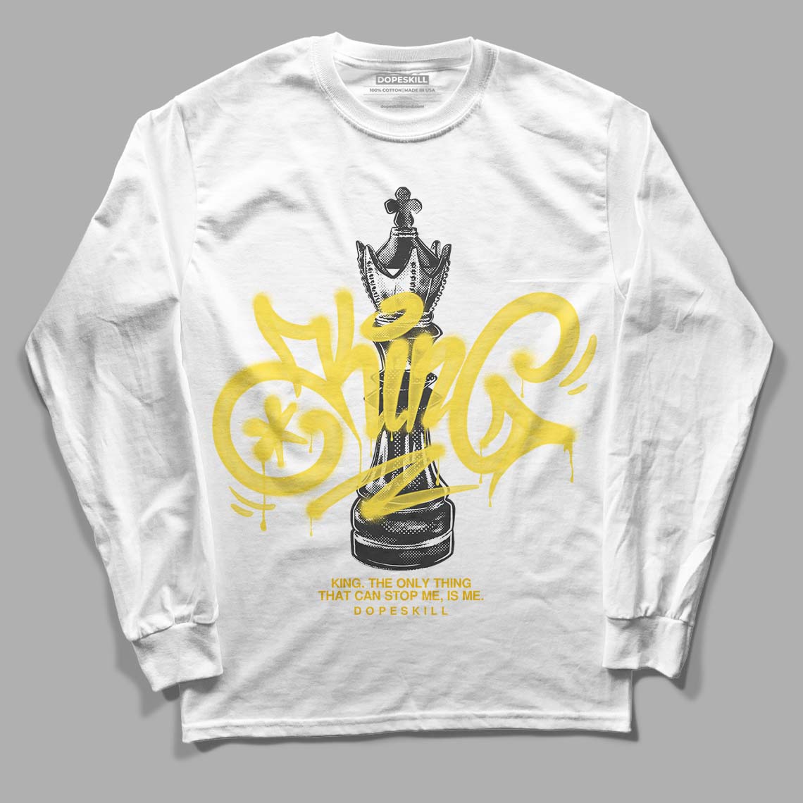 Yellow Snakeskin 11s DopeSkill Long Sleeve T-Shirt King Chess Graphic