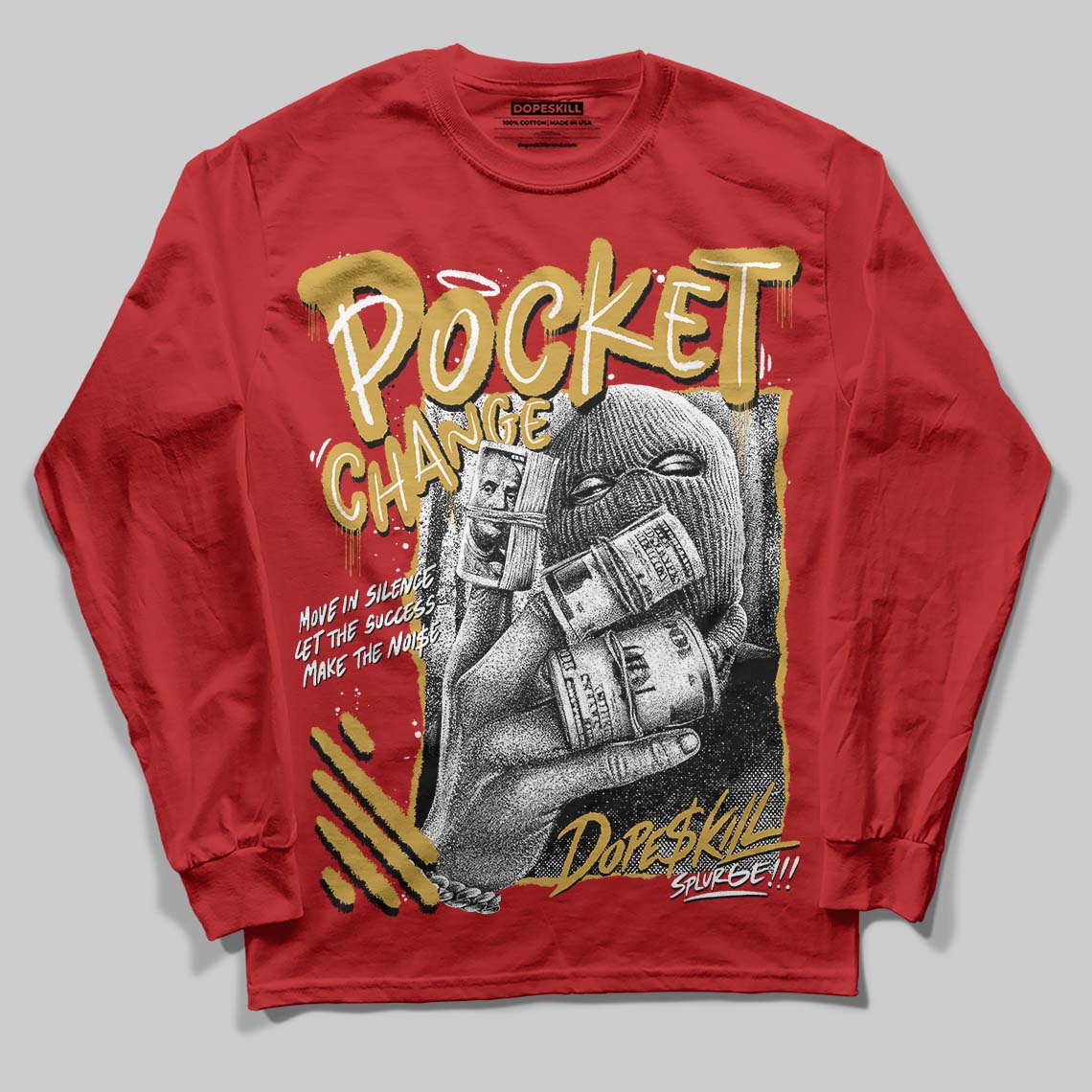 Red Collection DopeSkill Long Sleeve T-Shirt Pocket Change Graphic