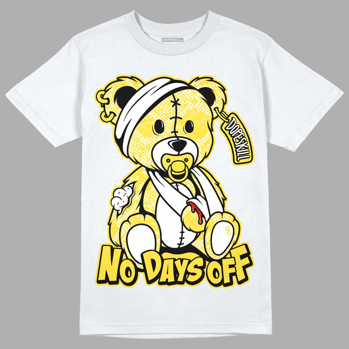 Yellow Snakeskin 11s DopeSkill T-Shirt Hurt Bear Graphic