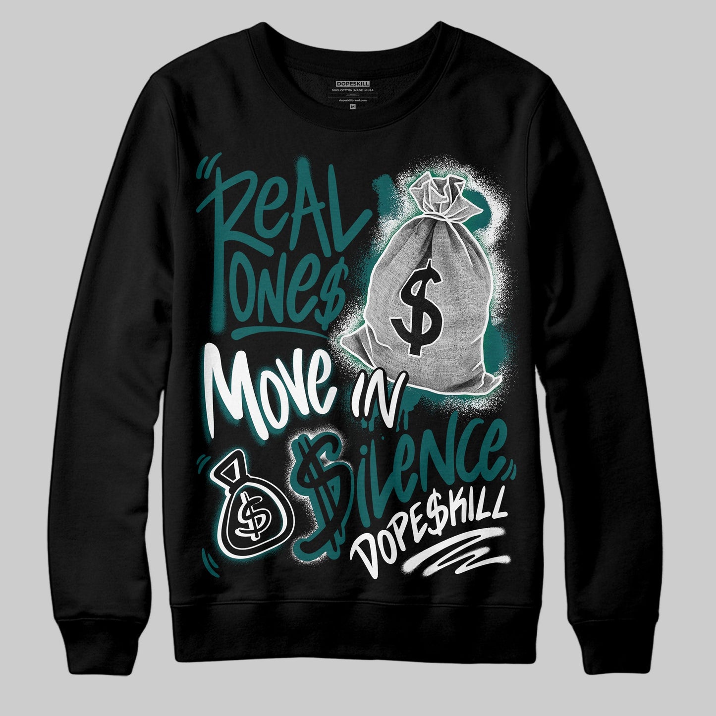 Gel 1130 White Dark Neptune DopeSkill Sweatshirt Real Ones Move In Silence Graphic