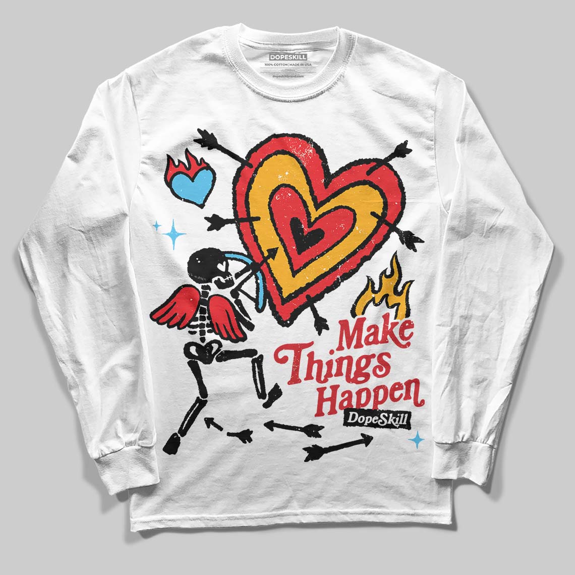 Red Collection DopeSkill Long Sleeve T-Shirt Make Things Happen Graphic