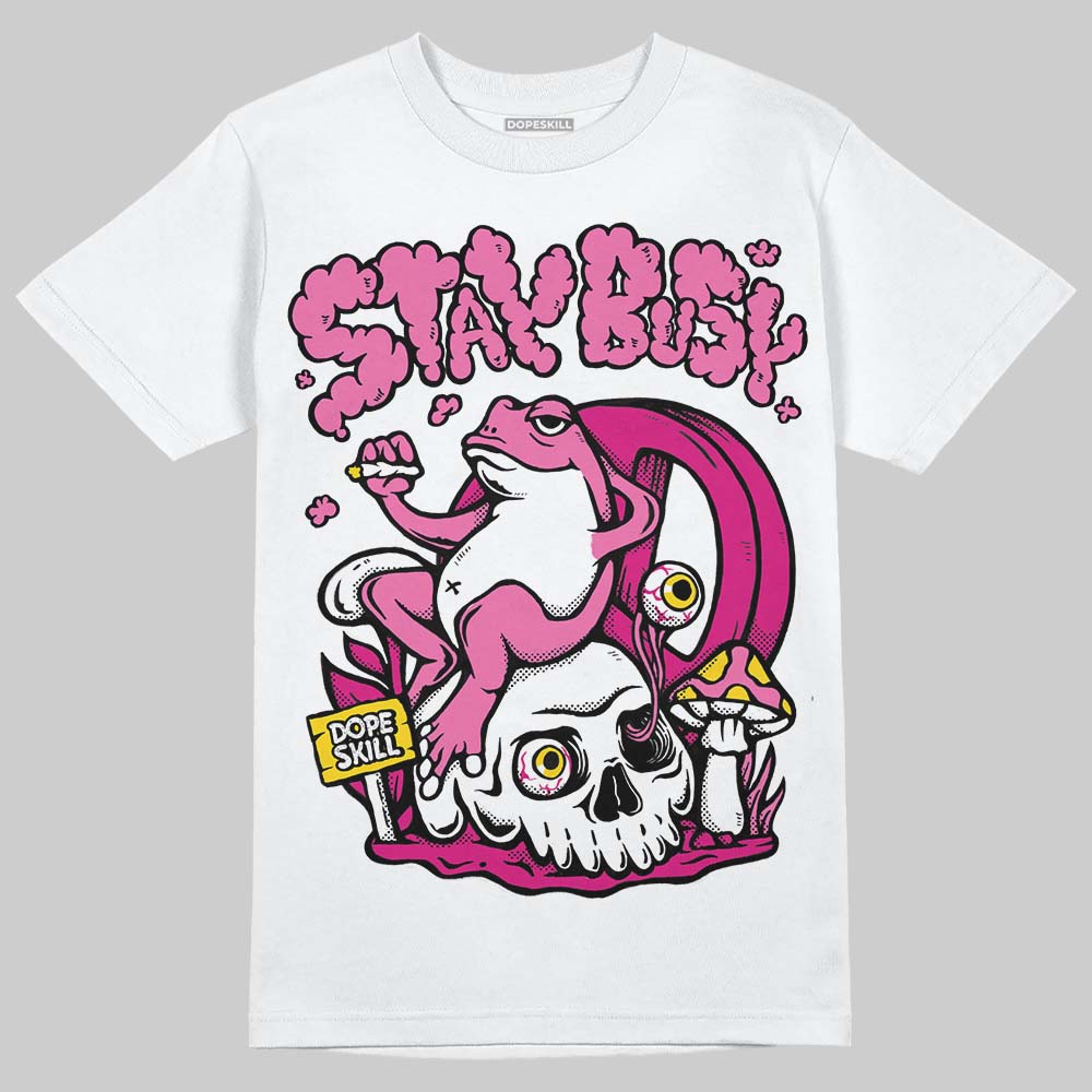 Rick RO Pink Leather Sneakers DopeSkill T-Shirt Stay Busy Graphic