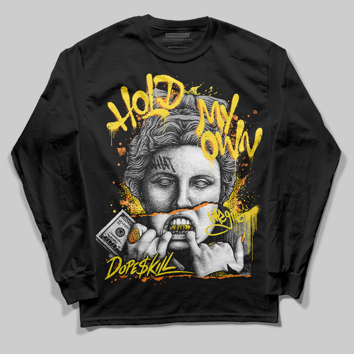 Yellow Snakeskin 11s DopeSkill Long Sleeve T-Shirt Hold My Own Graphic