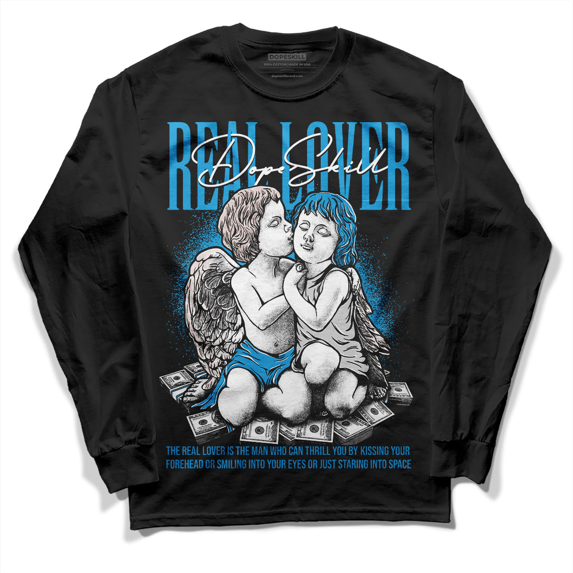 Military Blue 4s DopeSkill Long Sleeve T-Shirt Real Lover Graphic