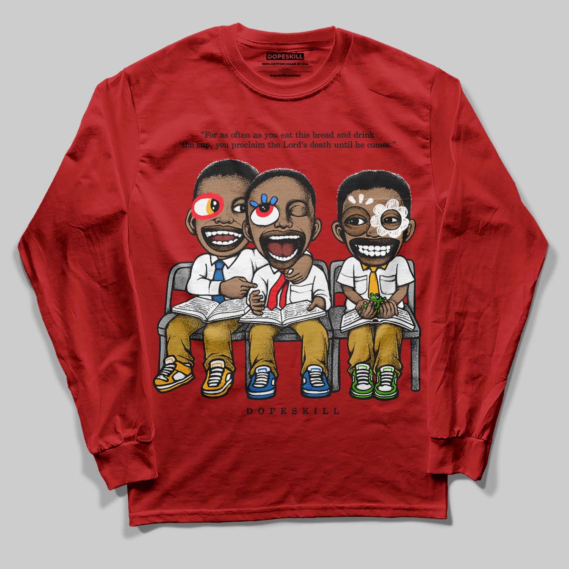 Red Collection DopeSkill Long Sleeve T-Shirt First Sunday Graphic