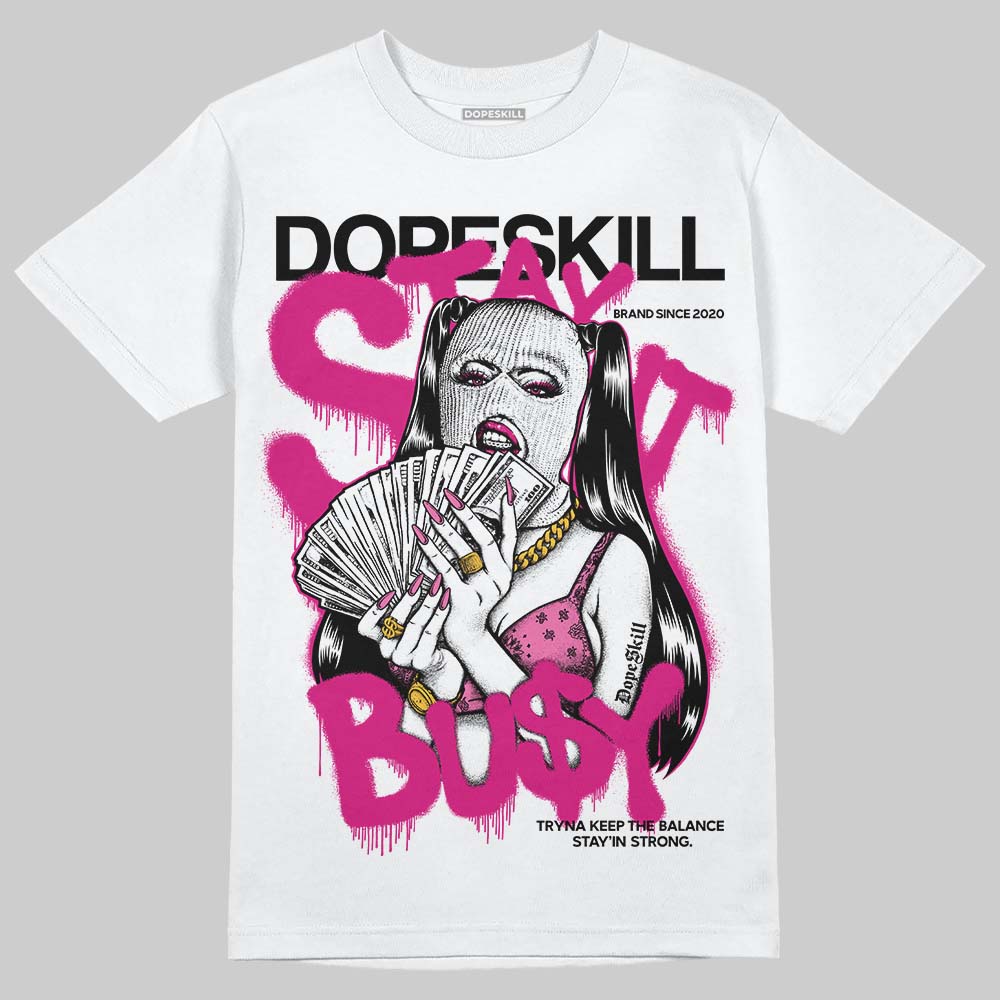 Rick RO Pink Leather Sneakers DopeSkill T-Shirt Stay It Busy Graphic