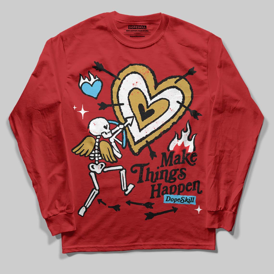 Red Collection DopeSkill Long Sleeve T-Shirt Make Things Happen Graphic