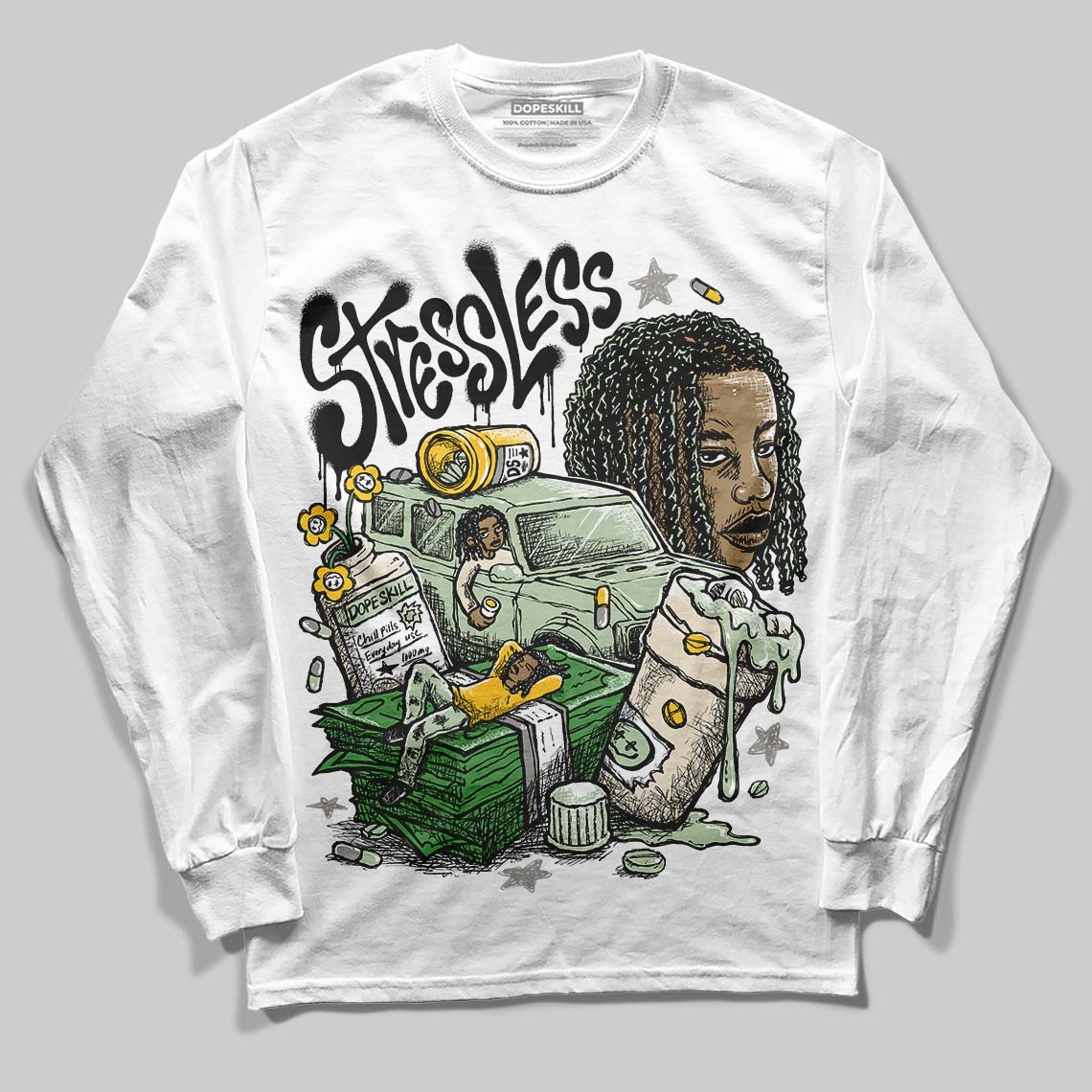 Seafoam 4s 2025 DopeSkill Long Sleeve T-Shirt Stressless Graphic
