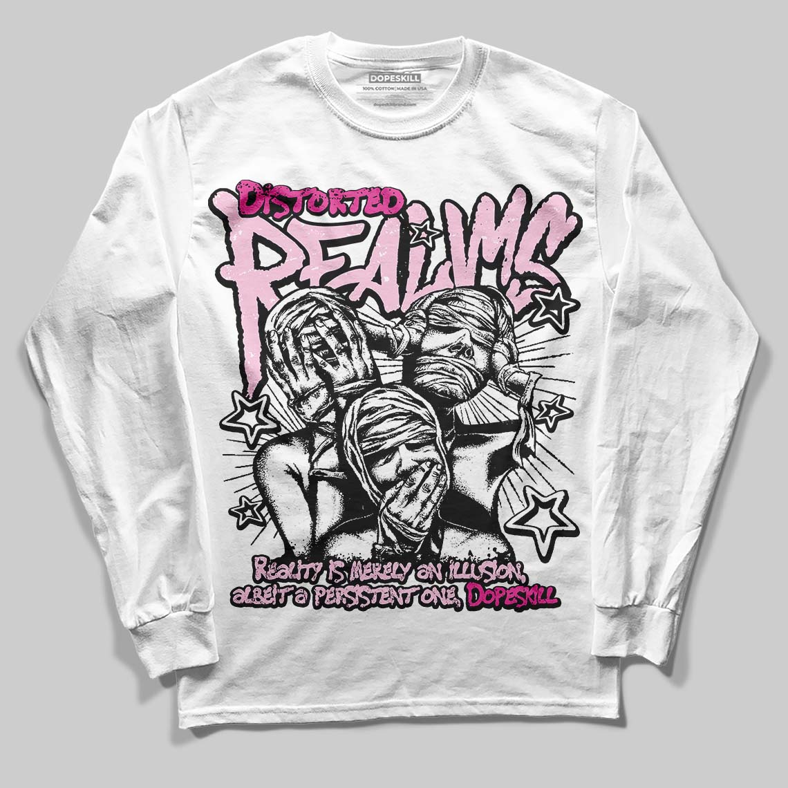 Triple Pink Dunk DopeSkill Long Sleeve T-Shirt Distorted Realms Graphic