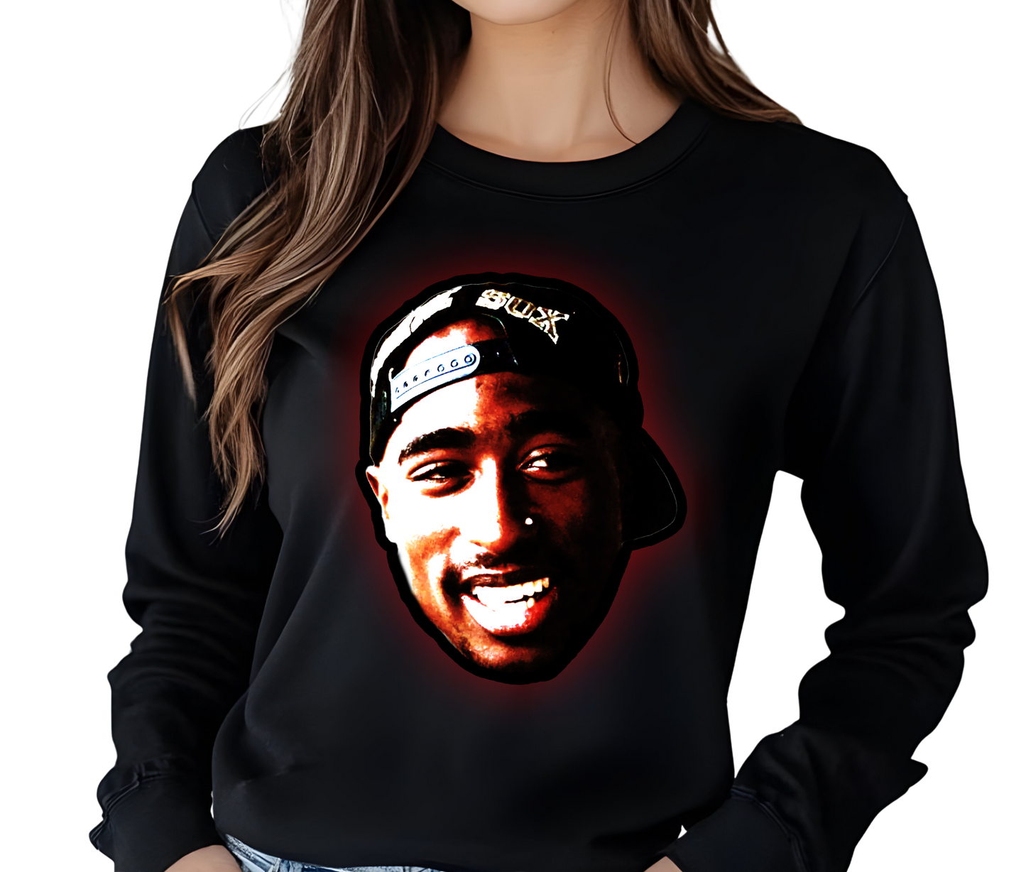 2Pac Retro Hip Hop Long Sleeve T-Shirt – All Eyez on Me 90s Streetwear Shirt, Tupac Shakur Unisex Rap Music Fan Tee