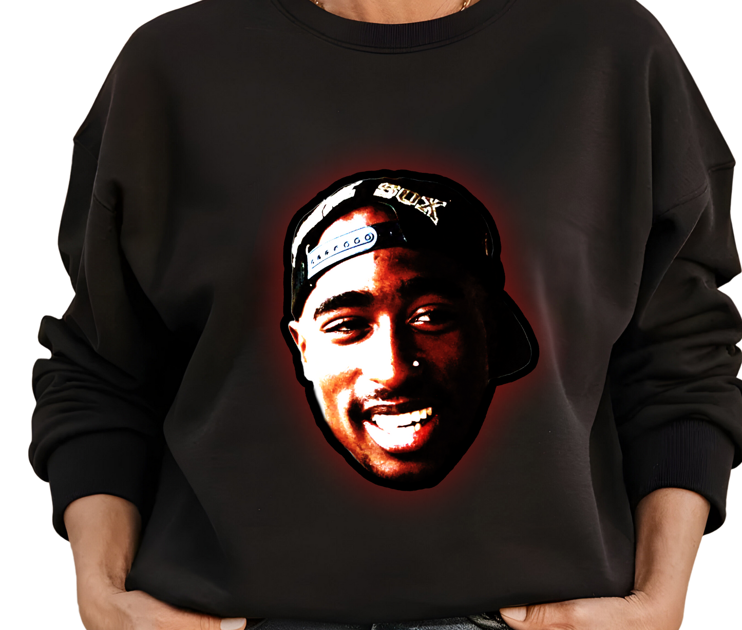2Pac Retro Hip Hop Sweatshirt – All Eyez on Me 90s Streetwear Sweater, Tupac Shakur Unisex Rap Music Fan Apparel