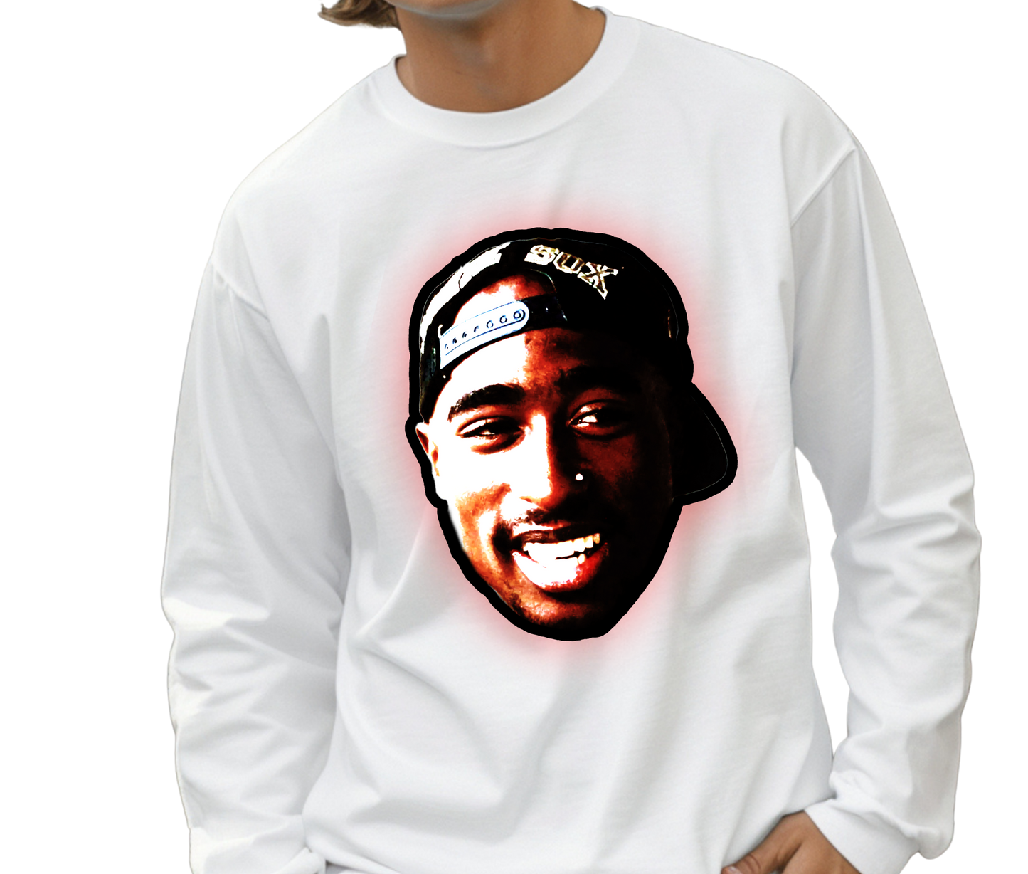 2Pac Retro Hip Hop Long Sleeve T-Shirt – All Eyez on Me 90s Streetwear Shirt, Tupac Shakur Unisex Rap Music Fan Tee