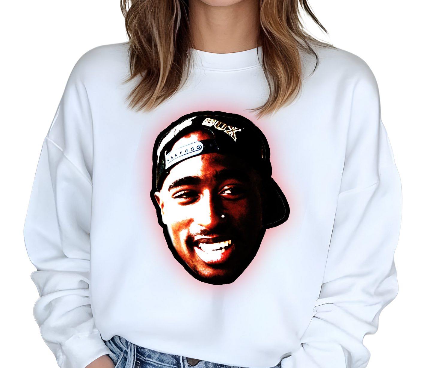 2Pac Retro Hip Hop Sweatshirt – All Eyez on Me 90s Streetwear Sweater, Tupac Shakur Unisex Rap Music Fan Apparel