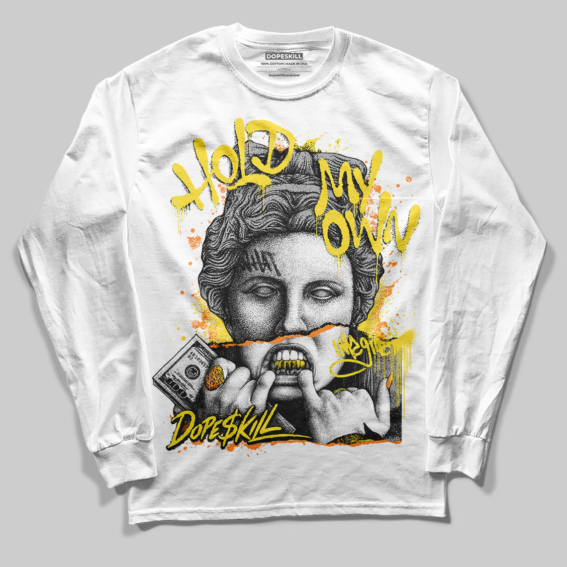 Yellow Snakeskin 11s DopeSkill Long Sleeve T-Shirt Hold My Own Graphic