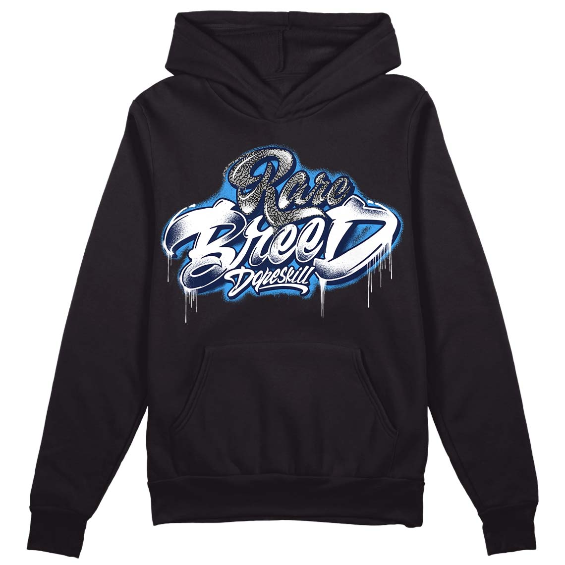 Midnight Navy 3s DopeSkill Hoodie Sweatshirt Rare Breed Type Graphic