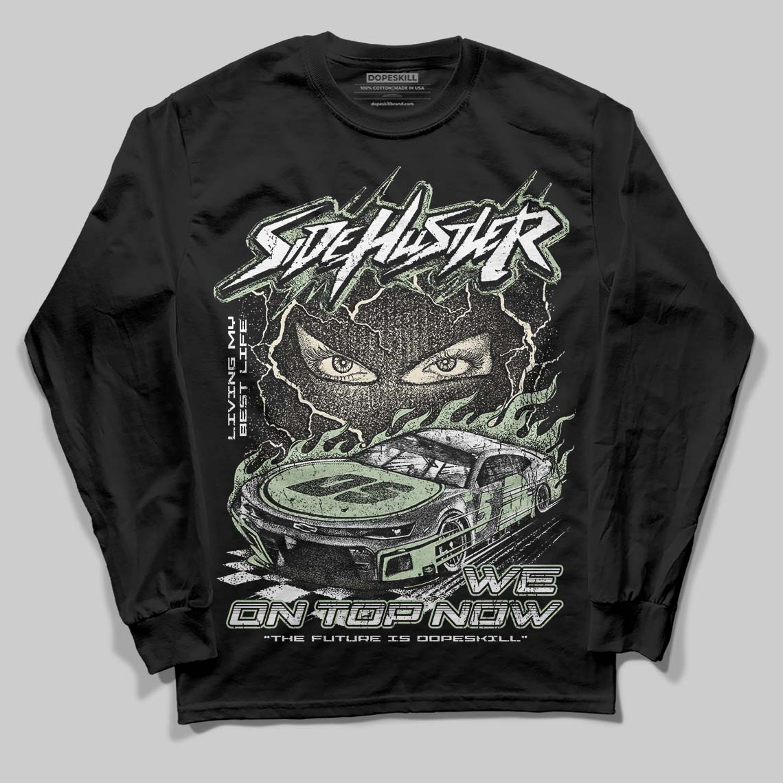 Seafoam 4s 2025 DopeSkill Long Sleeve T-Shirt New Side Hustler Graphic