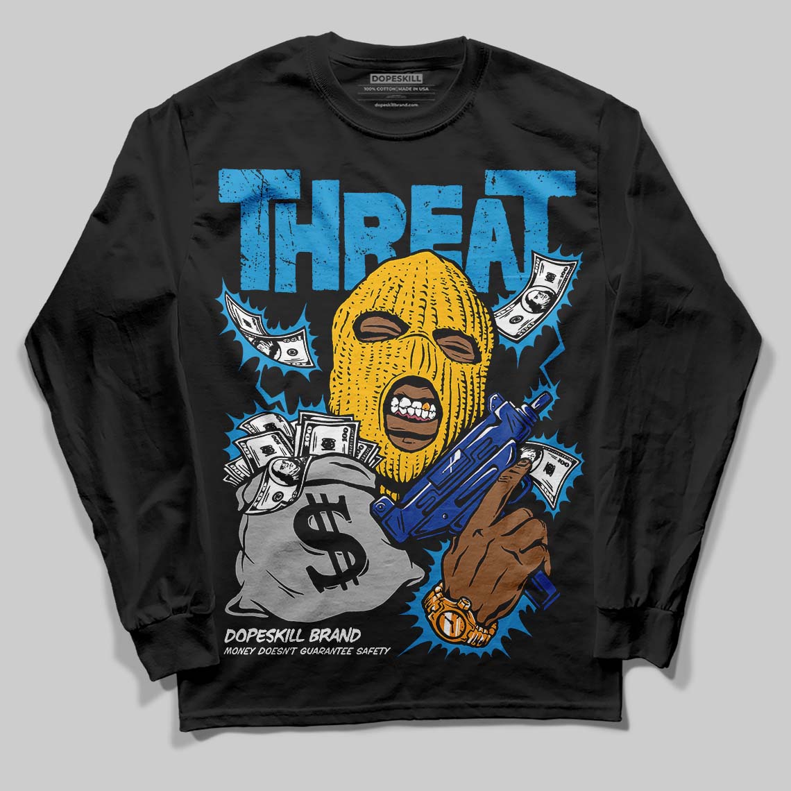 Royal Blue Collection DopeSkill Long Sleeve T-Shirt Under Threat Graphic