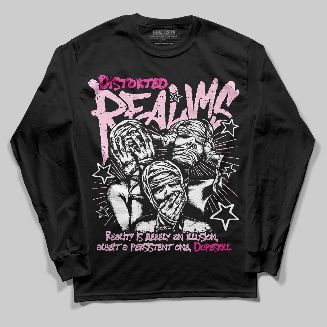 Triple Pink Dunk DopeSkill Long Sleeve T-Shirt Distorted Realms Graphic