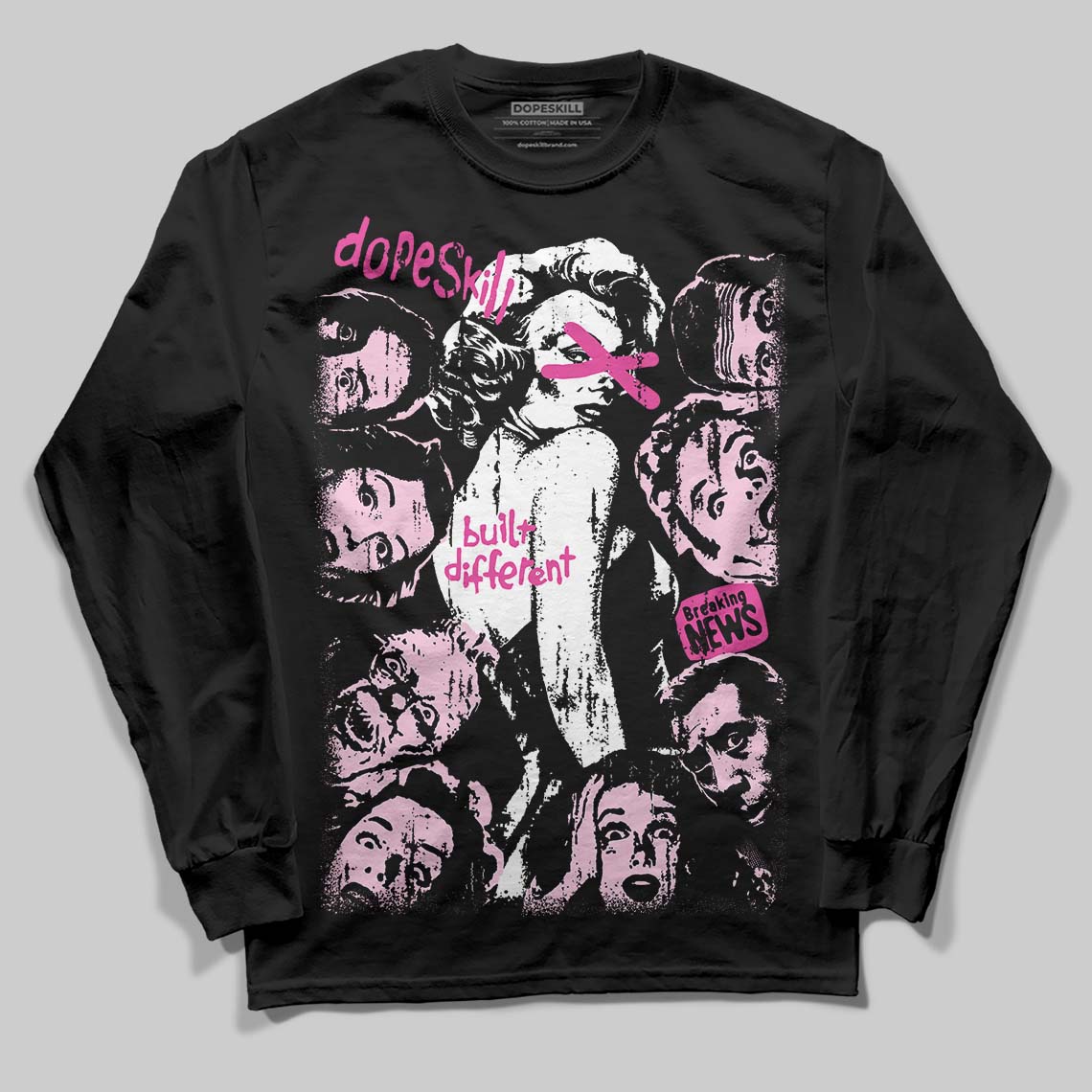 Triple Pink Dunk DopeSkill Long Sleeve T-Shirt Built Different Graphic