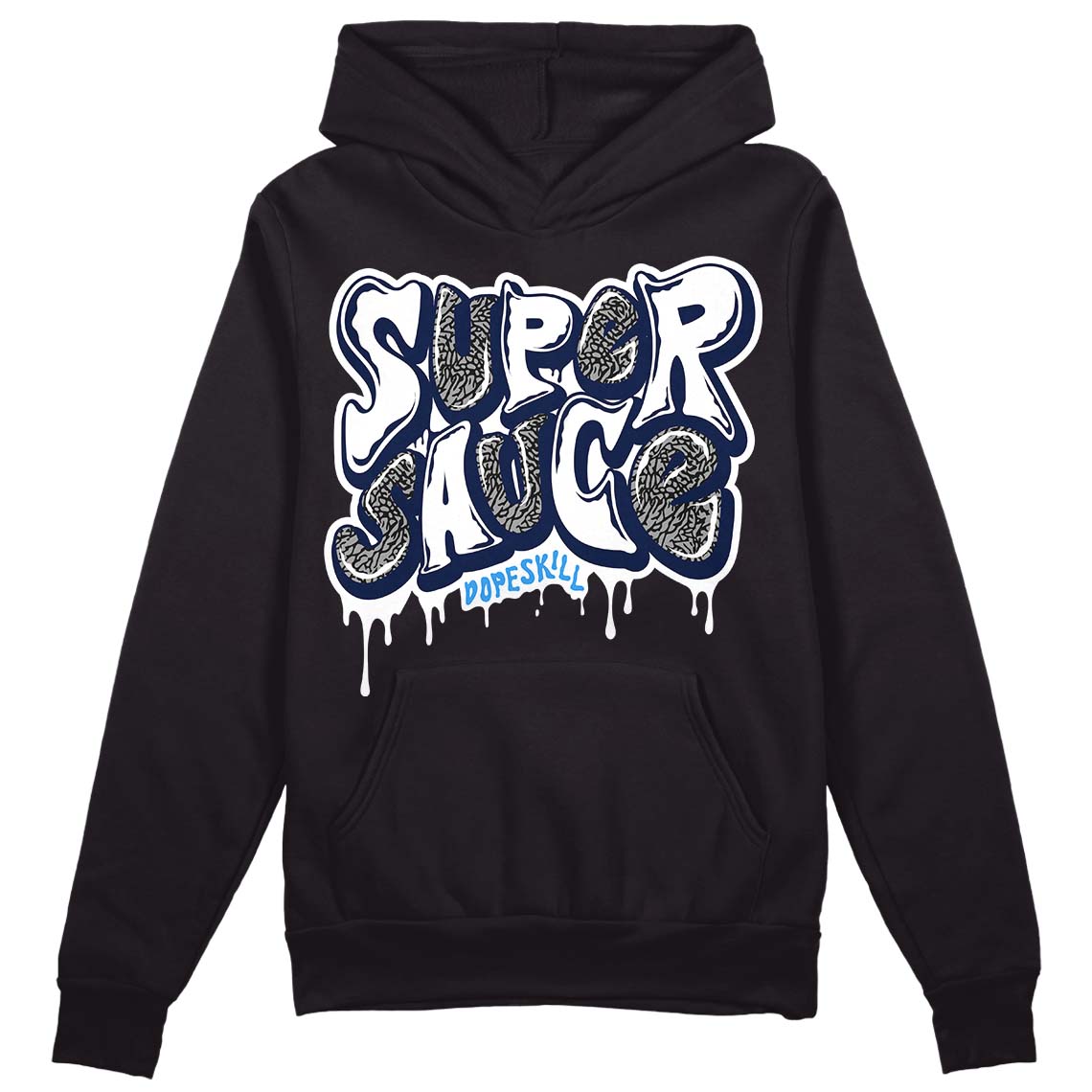 Midnight Navy 3s DopeSkill Hoodie Sweatshirt Super Sauce Graphic