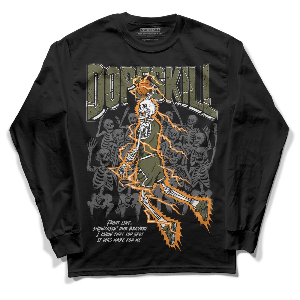 Olive 5s DopeSkill Long Sleeve T-Shirt Thunder Dunk Graphic