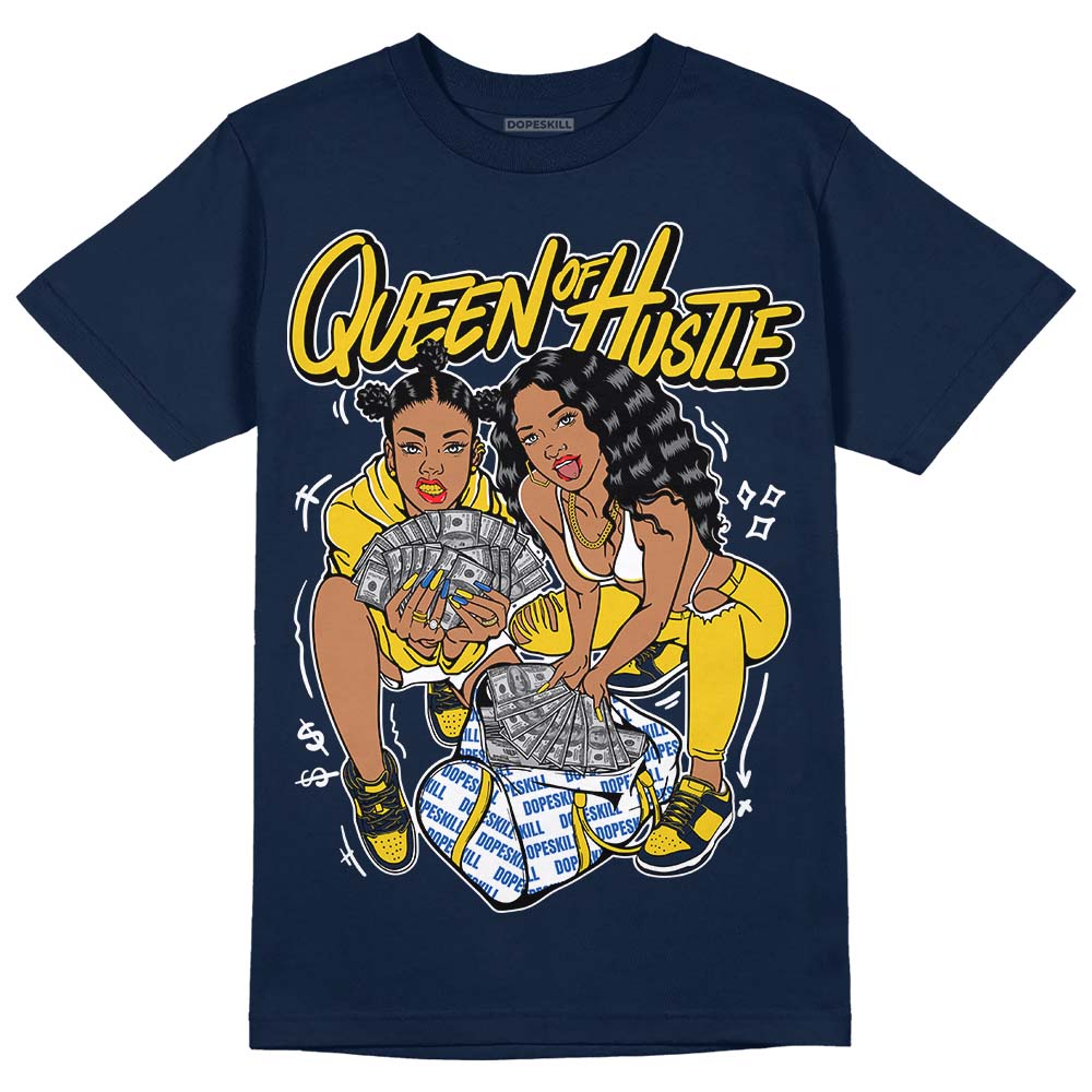 Michigan Dunks DopeSkill Midnight Navy T-Shirt Queen Of Hustle Graphic