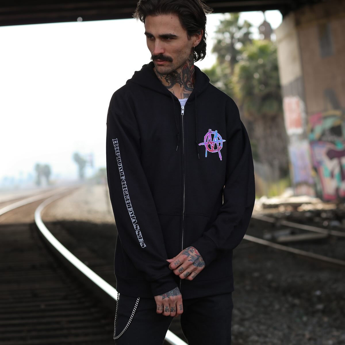 HOPIUM Mushroom Zip Up Hoodie (Black)
