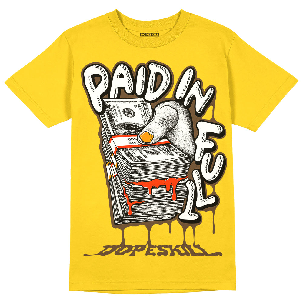 Yellow Ochre 6s DopeSkill Yellow T-shirt Paid In Full Graphic