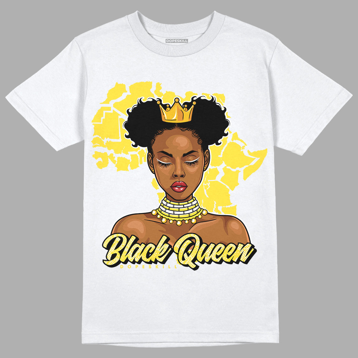 Yellow Snakeskin 11s DopeSkill T-Shirt Black Queen Graphic