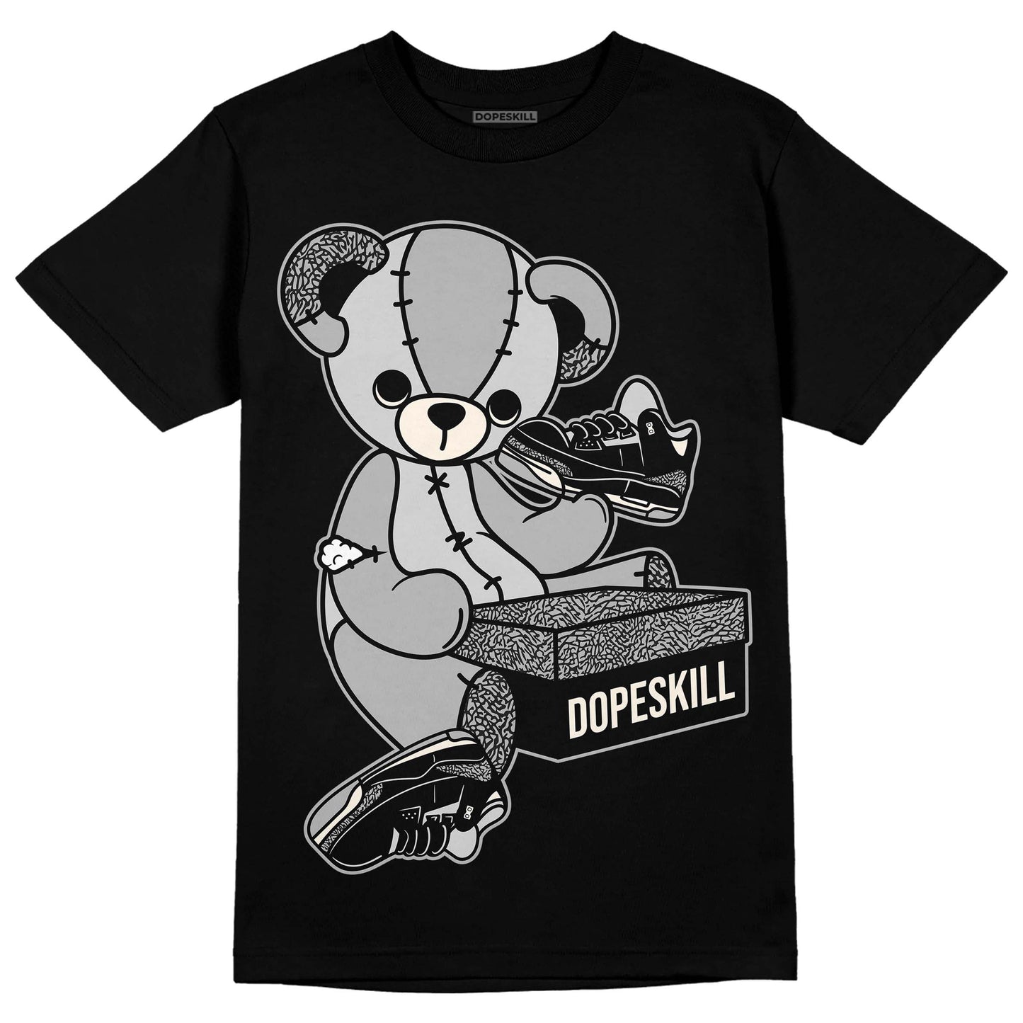 Off Noir 3s DopeSkill T-Shirt Sneakerhead BEAR Graphic