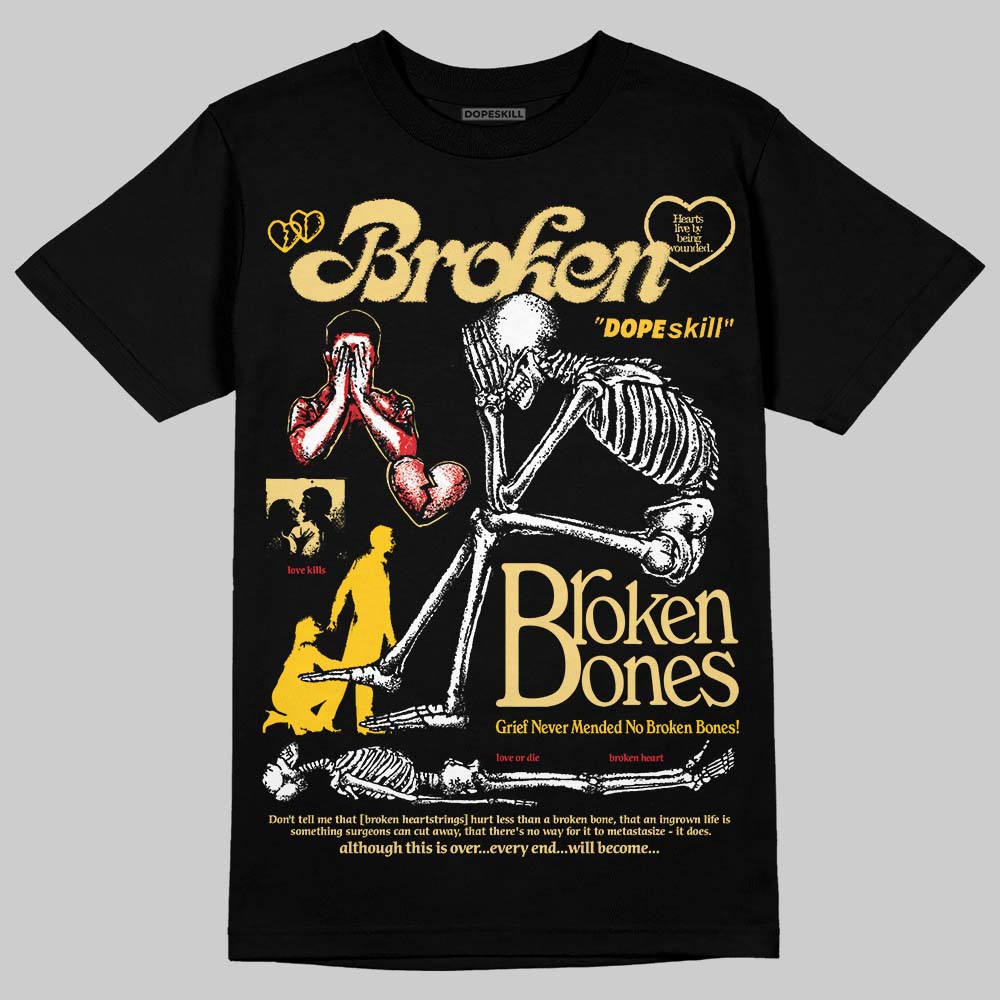 Quai 54 x Tour Yellow Black 1s DopeSkill T-Shirt Broken Bones Graphic