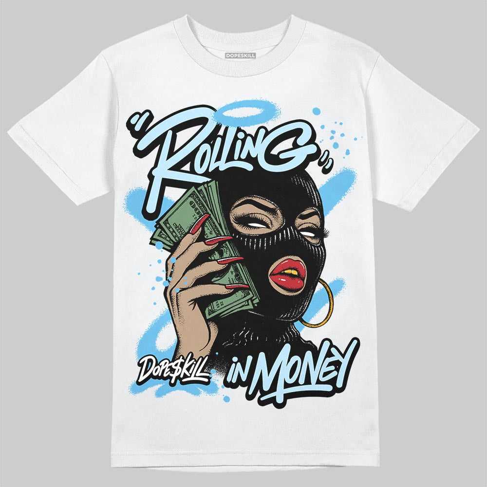Legend Blue 11s DopeSkill T-Shirt Rolling in Money Graphic