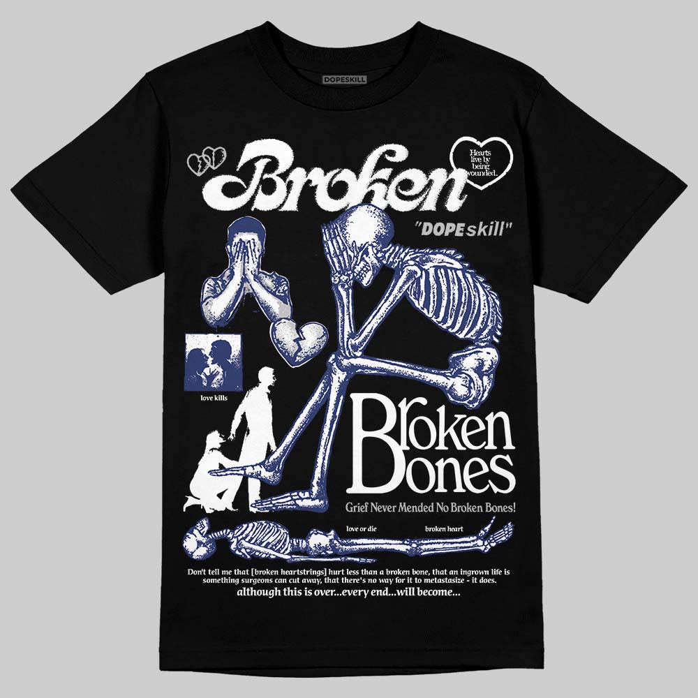 Rare Air Deep Royal Blue 1s DopeSkill T-Shirt Broken Bones Graphic