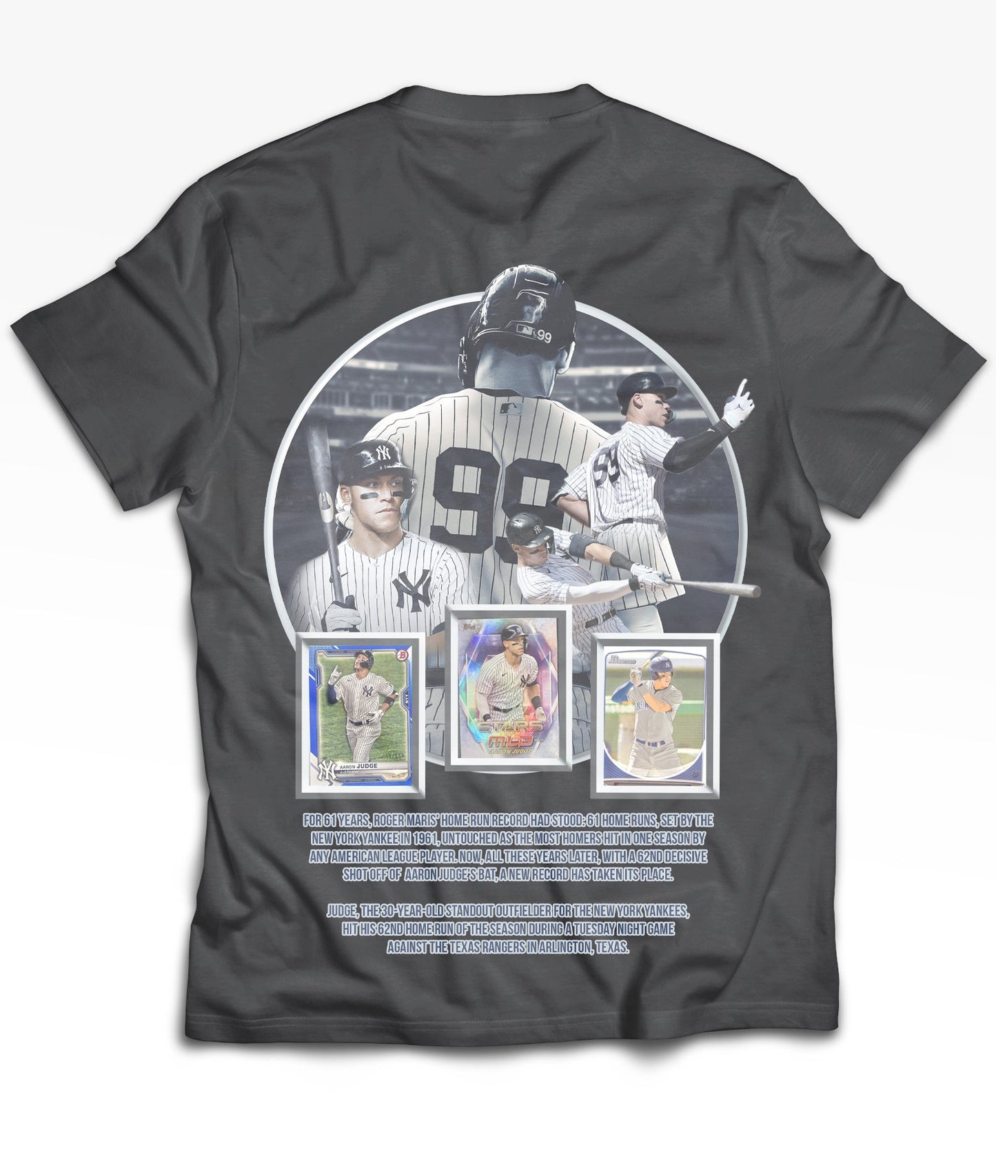 Aaron Judge Tribute Vintage Shirt: Front/Back (Vintage Black)