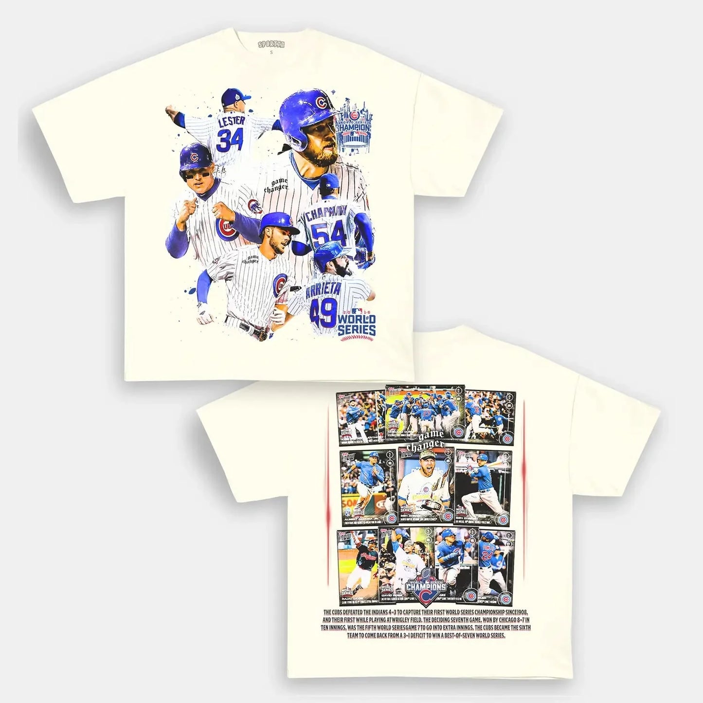 World Series champion Cubs Back Design TEE