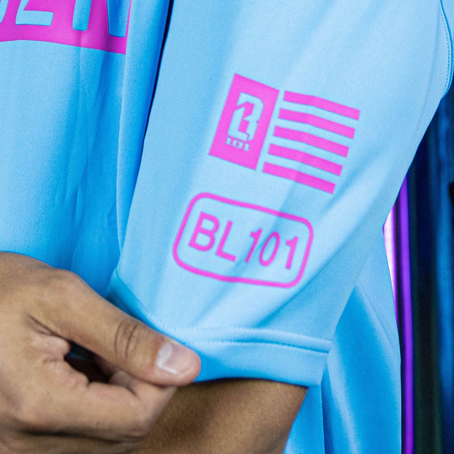 BSBL-SZN Youth Short Sleeve Hoodie V3 - Cotton Candy Blue